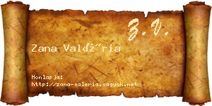 Zana Valéria névjegykártya